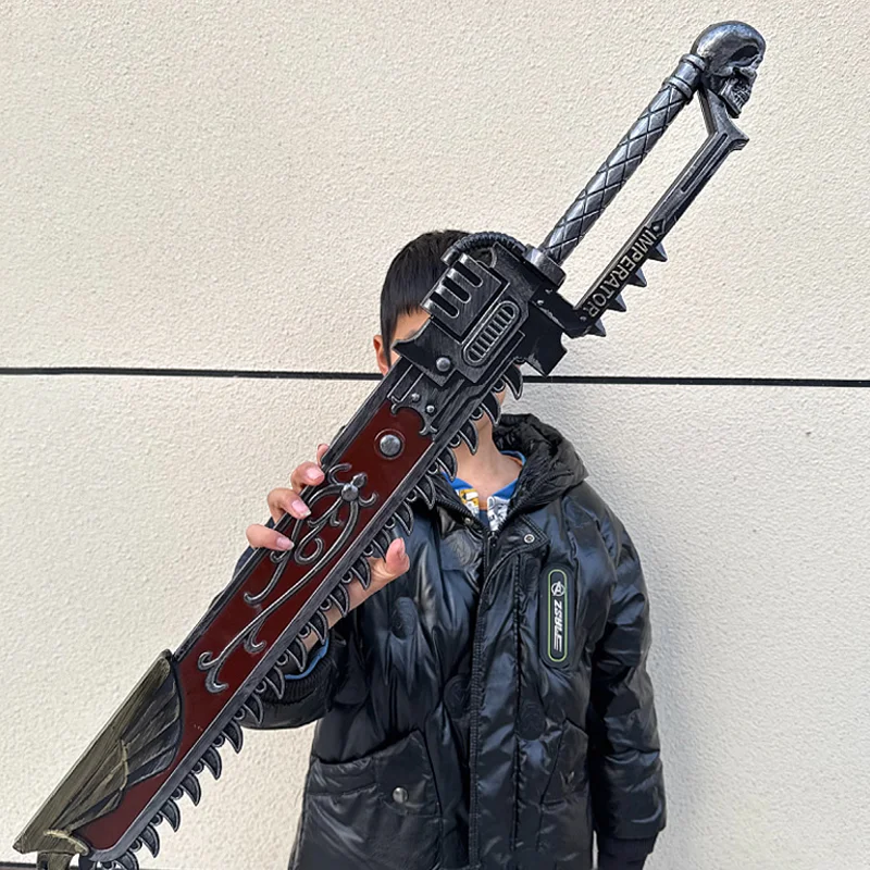 80cm/100cm Teeth of Terra Chainsaw Sword PU Cosplay Sword Game Props Model Outdoor Role-playing Toy Figure Gifts view 3