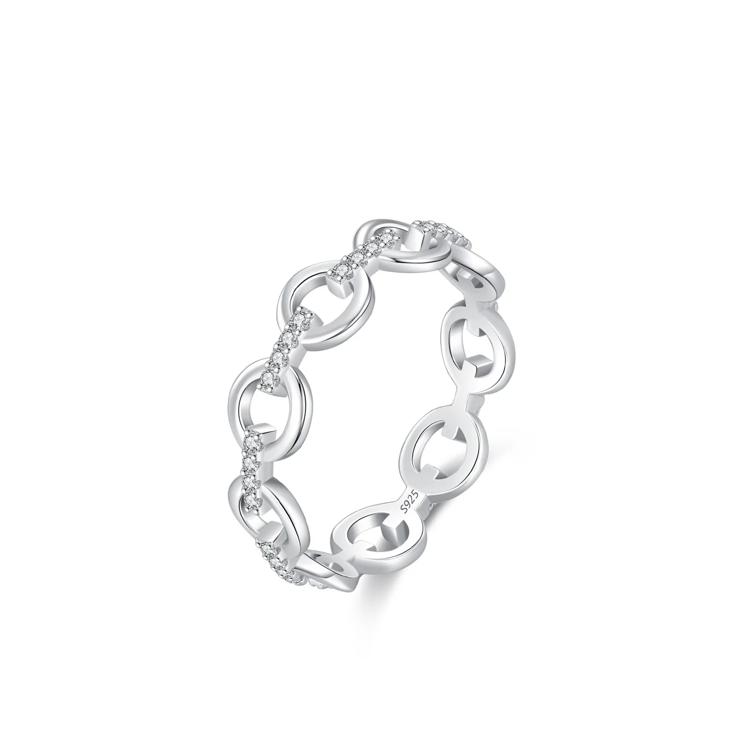 

AAA CZ 925 Sterling Silver Enamel O Shape Finger Ring Stacked AAA CZ European For Women Birthday Party Wedding Gift Jewelry
