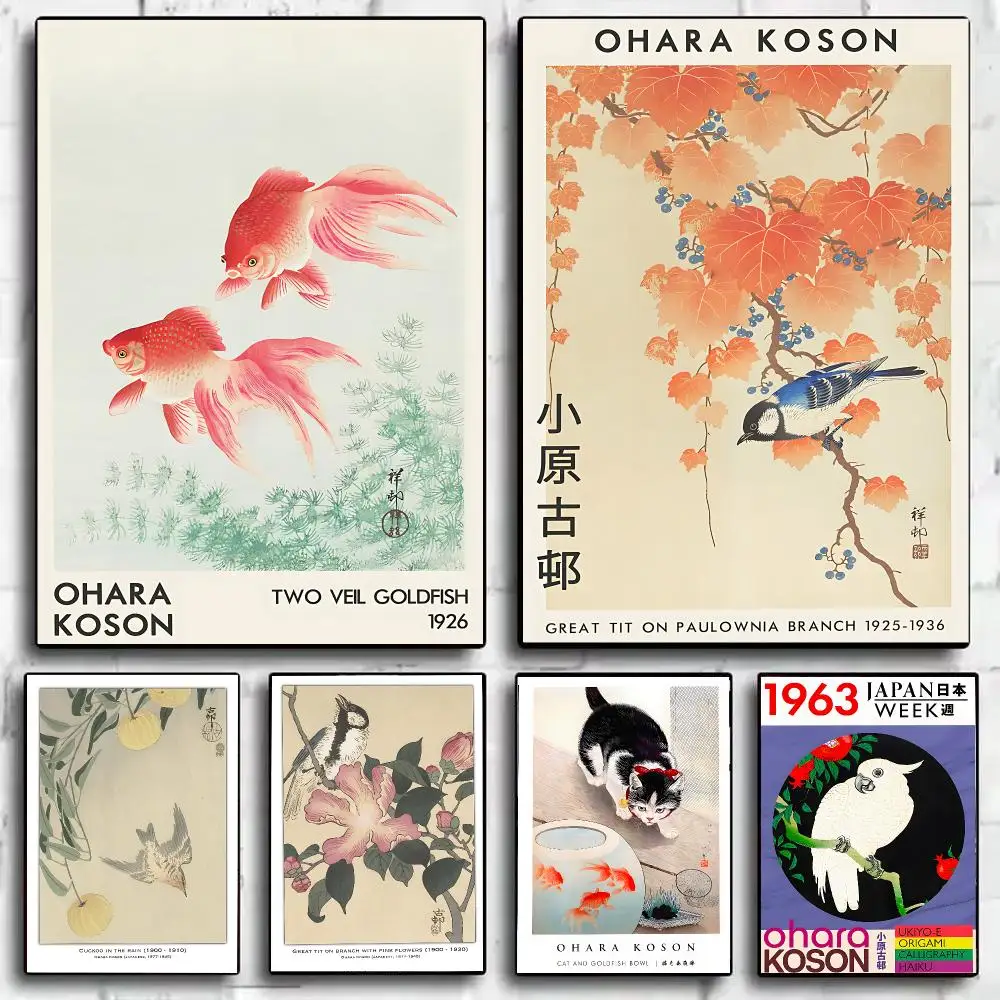 Japanese Art O-Ohara K-Koson Poster Wall Art Print Sticker for Bedroom Living Room Dorm Office Modern Home Decor