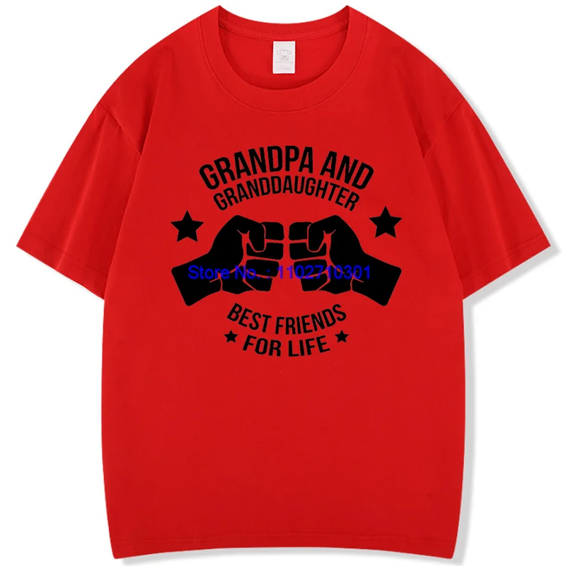 قمصان جديدة غير رسمية وتي شيرت الجد والحفيدة أفضل أصدقاء مدى الحياة موضة الجرافيك تي شيرت للجنسين القطن تي شيرت