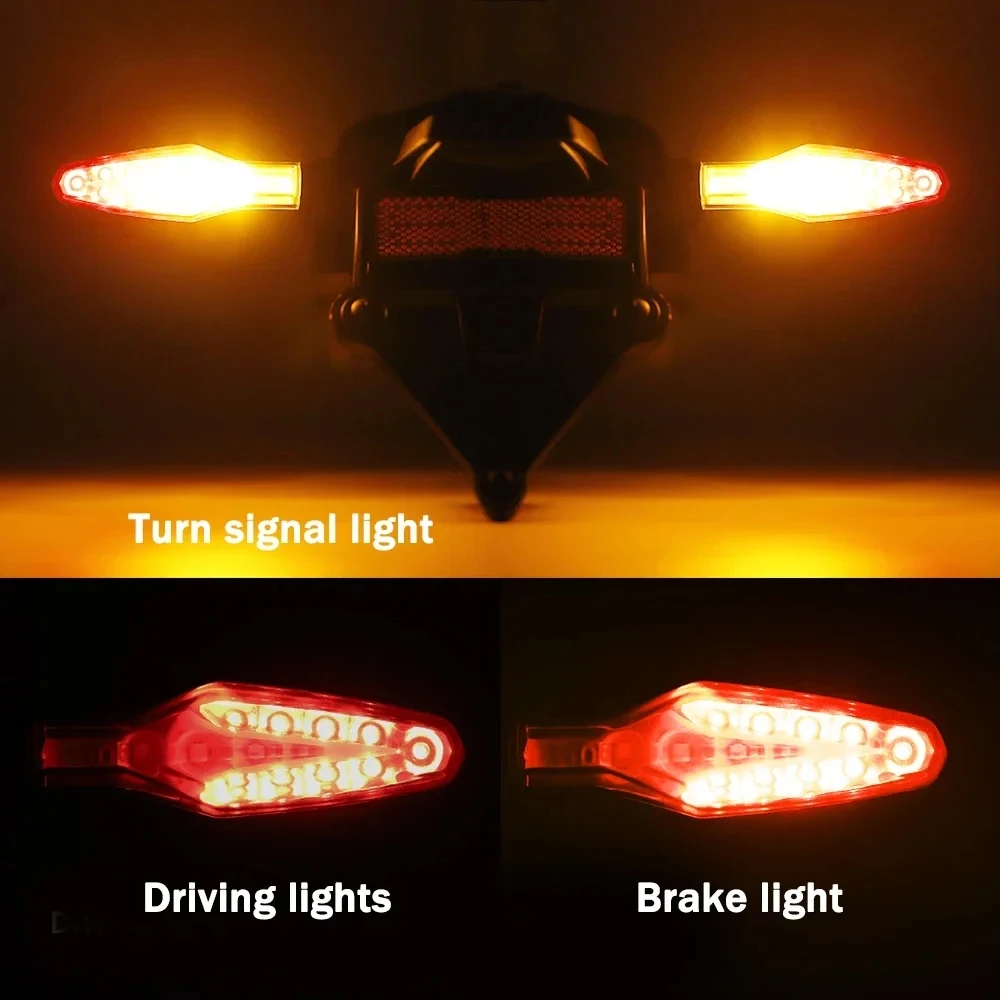 1 Pair Motorcycle Turn Signals Rear LED Brake Indicator Light Taillight Compatible w/ F900GS R1300GS S1000R S1000XR R1250GS ADV