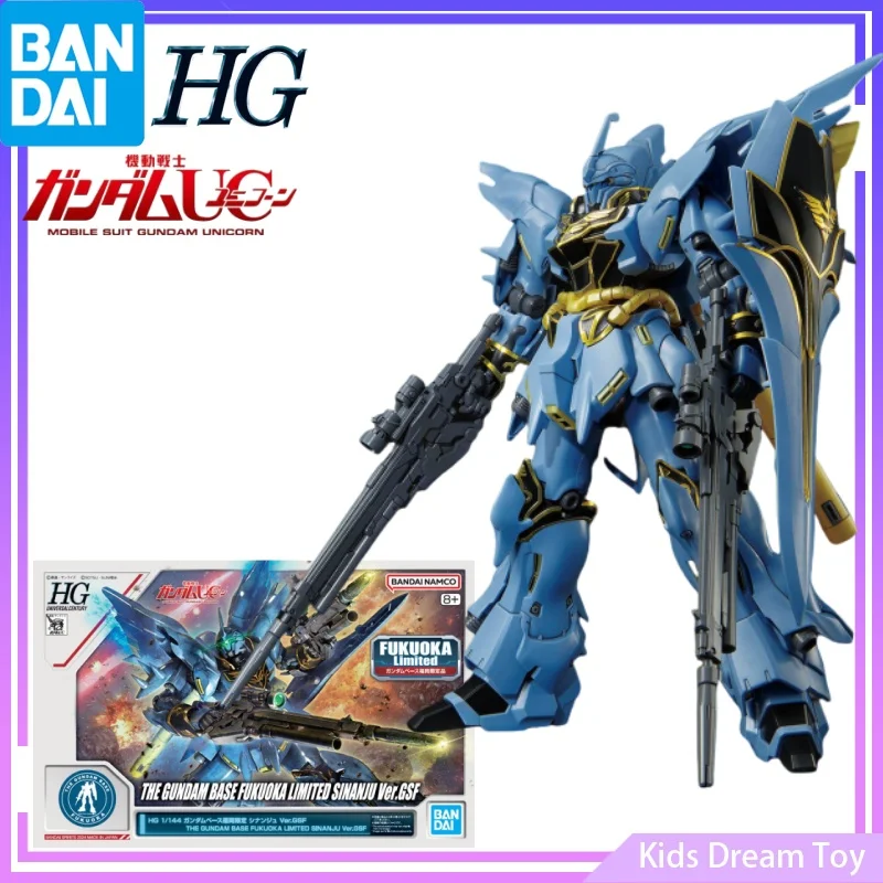 Bandai in Stock Original HG THE GUNDAM BASE FUKUOKA LIMITED SINANJU Ver.GSF Anime Action Figures Toys Collectible Gifts for Kids