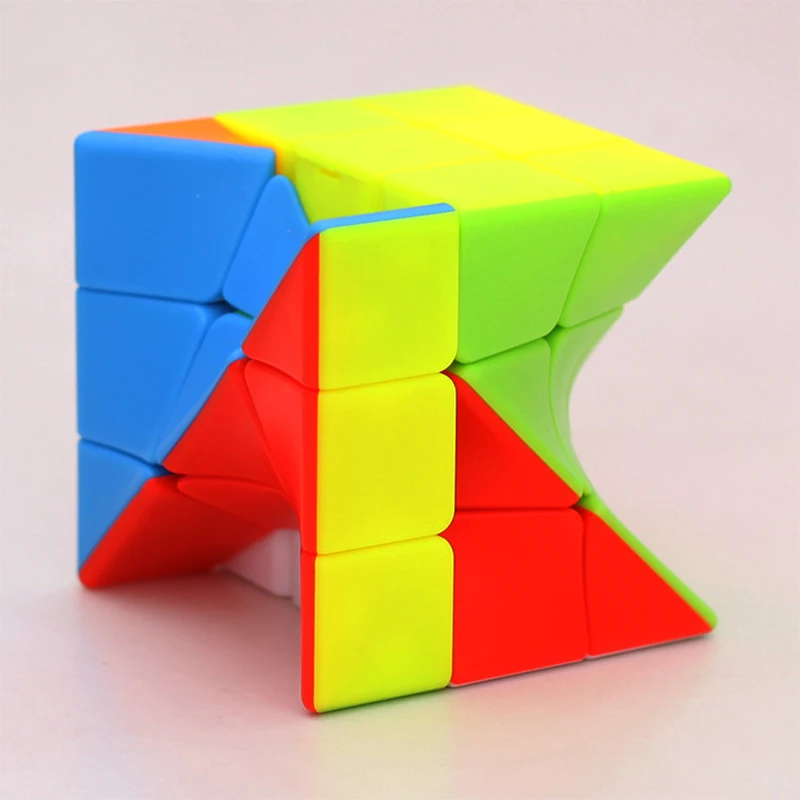 Zcube-cubo mágico de torsión de 3x3 para niños, puzle de colores trenzados, rompecabezas sin pegatinas, cubos de 3x3x3, juguetes educativos