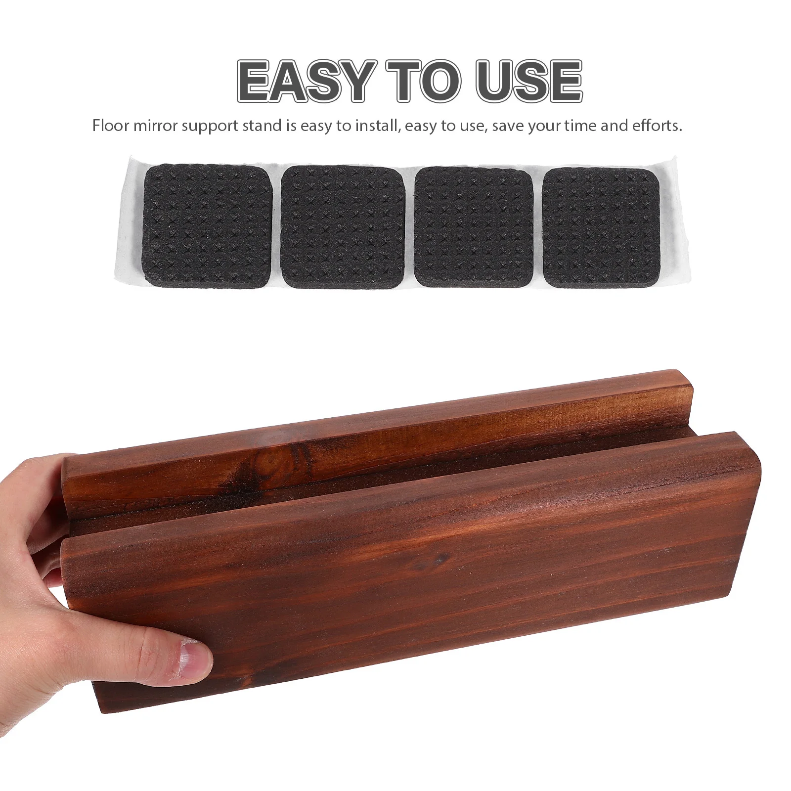 

Wooden Floor Mirror Base Stand Holder Useful Decorative Simple Structure Wonderful Workmanship Safe Practical Floor Mirror Base