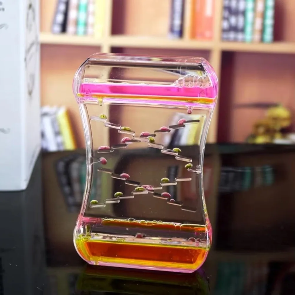 Mixed Color Liquid Motion Bubbler Leakproof Construction Oil Drop Design Sensory Fidget Toy Spiral Timer Movement