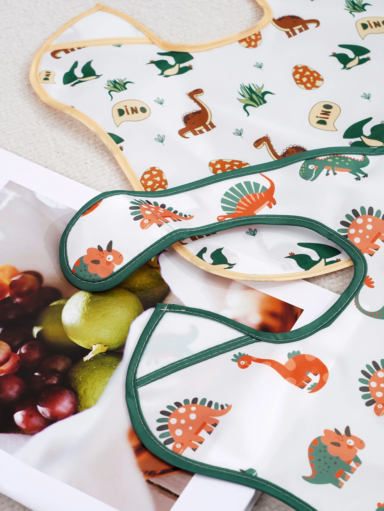 3 Paket Bib Bayi dengan Kantong Bolak-Balik, SuperBib Bayi dan Balita untuk Usia 6-24 Bulan, Perlengkapan Penting untuk Makan