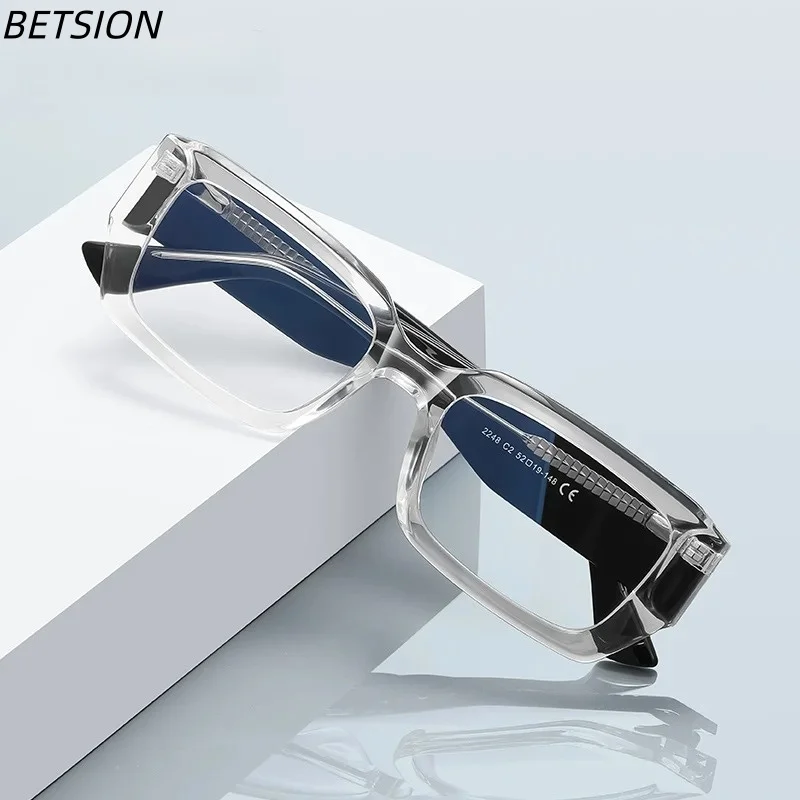 

BETSION Simple and Fashionable Geometric Square Design Women's Reading Glasses Anti Blue Light Myopia Prescription #2248