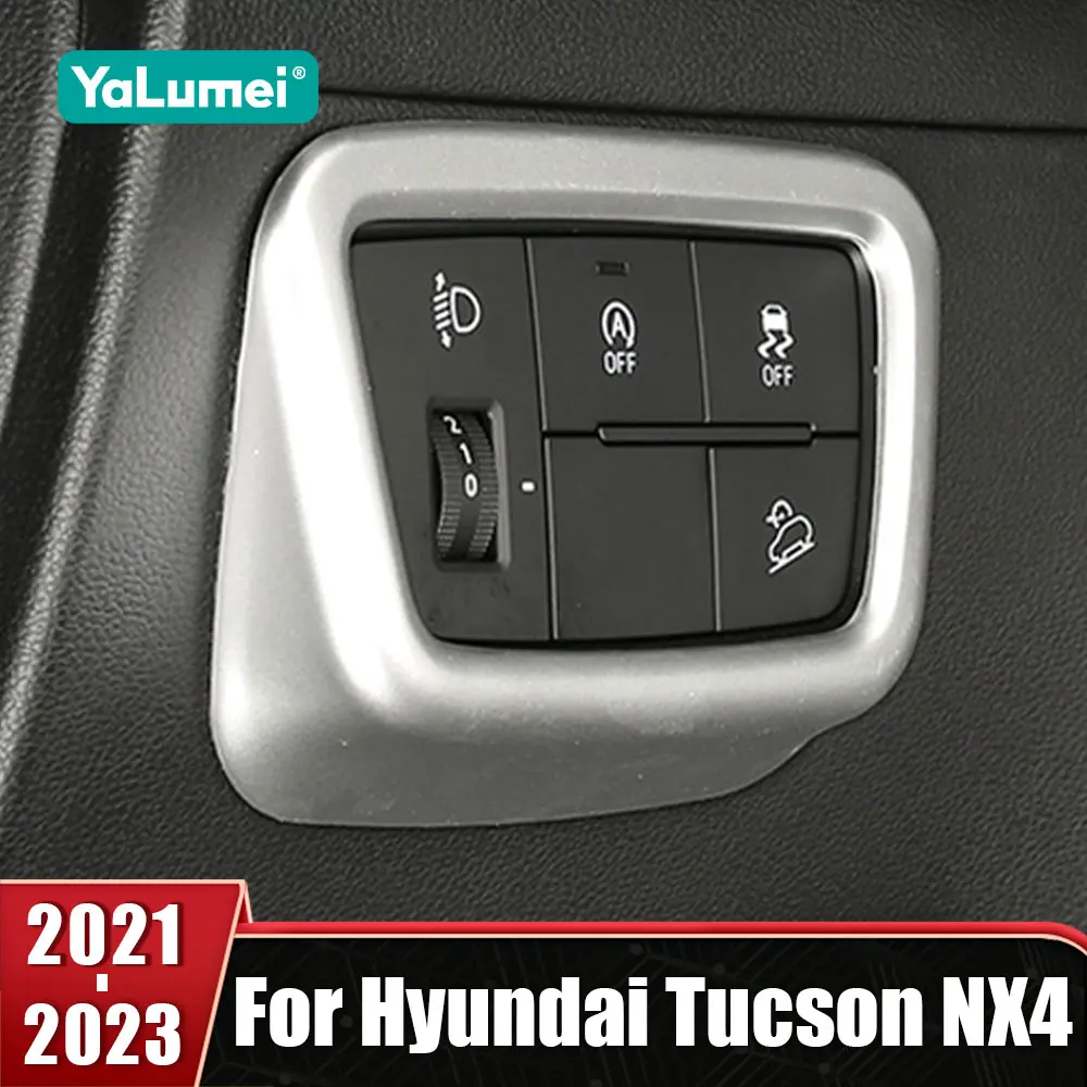 

For Hyundai Tucson NX4 2021-2023 Hybrid N Line Car Head Lamp Light Switch Headlight Adjustment Knob Panel Frame Trim Accessories
