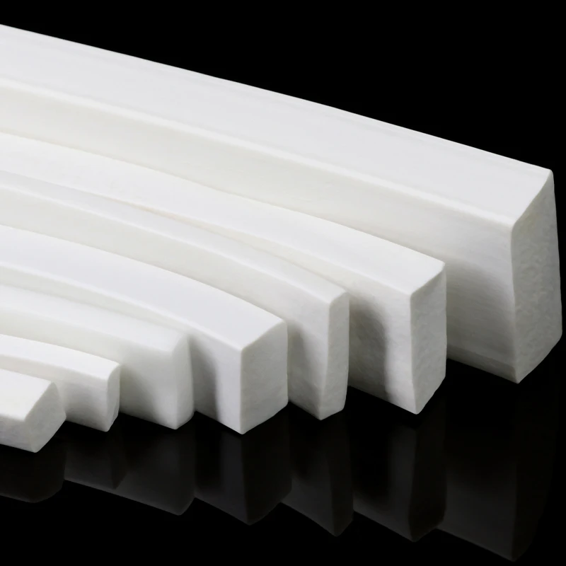 1~30m Silicone Foamed Sealing Strips Square White Trim Seal Silicon Rubber Door Windows Gasket Silicone Sponge Strip