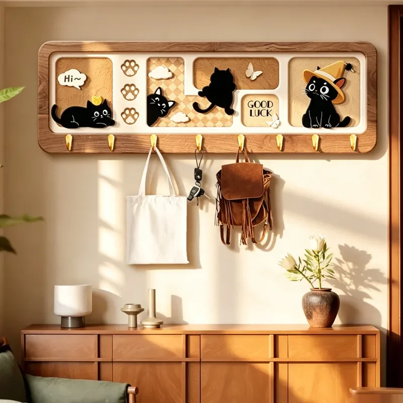 Solid Wood Wall Hook Living Room Decorative Hanger Vintage Style High End Coat Rack Wholesale Home Decoration Accessories