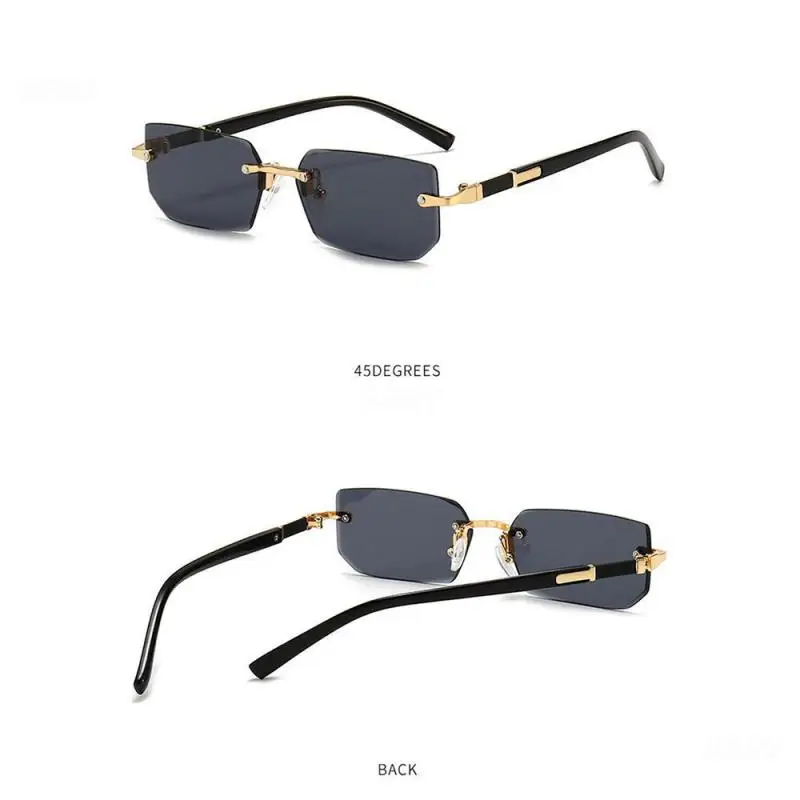 1/2/3PCS Eyewear Frameless Brand Designer Rectangular Sunglasses Gafas Sol Mujer Sunglasses Sunshade Womens Brand Gradient