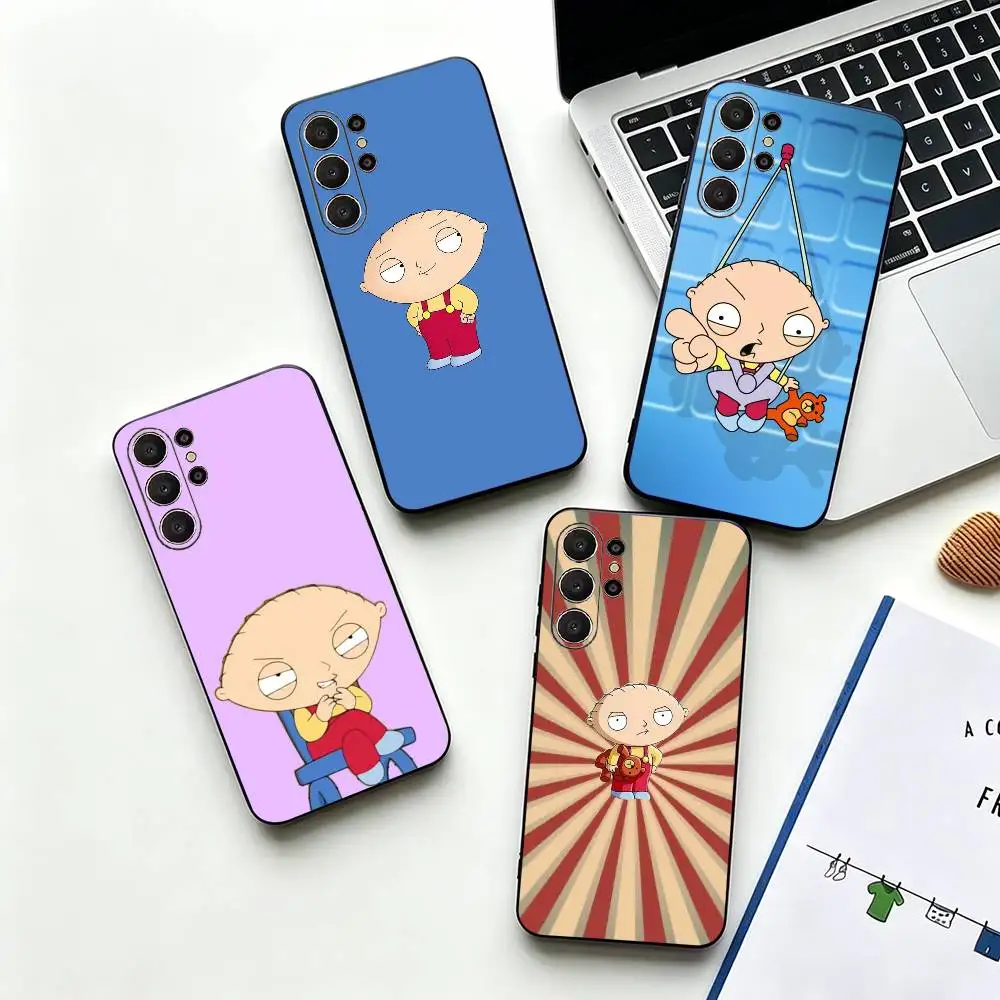 Cartoon Family Guy -y Phone Case For Samsung S26,S24,S21,S22,Plus S23,S30,Ultra,S20,Fe,Black Soft Silicone