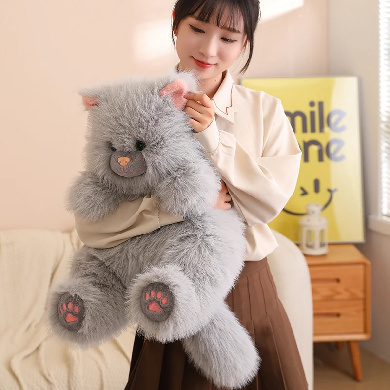 

Adorable Sweet Cat Plush Toys Fluffly Stuffed Animals Soft Fat Round Long Hair Kitten Dolls for Kids Girls Xmas Gifts Home Decor