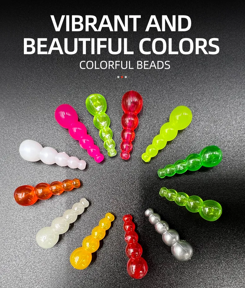 ShareShark 50 Stück Gestapelte Angelperlen, konische Forellenköderperlen, zur Herstellung von Walleye-Spinner-Rigs, Inline-Spinnerperlen – Detail 5