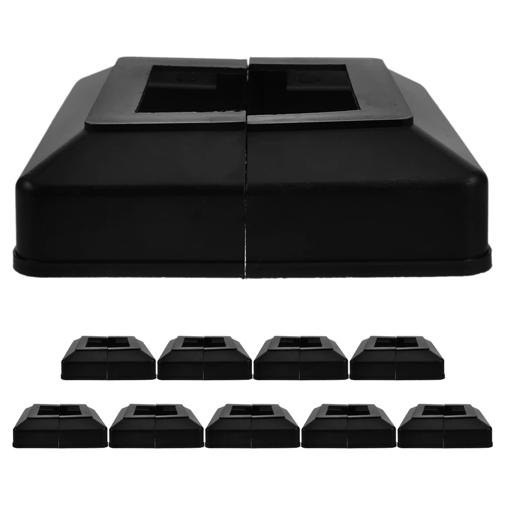 

10pcs Square Pipe Column Foot Cover 60x60 Fence Post Base Trim Decorative Caps Split Design Waterproof Screw Hide Railing Repair