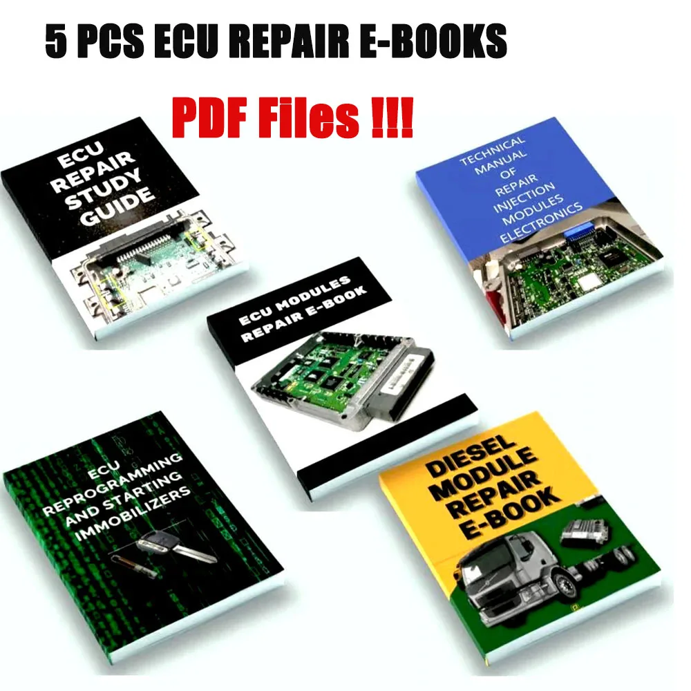5 PCS ECU REPAIR Manuals E-BOOKS Repair Injection Modules in Workshop DIESEL ELECTRONICS Study Guide Car Truck Diagnostic Tools