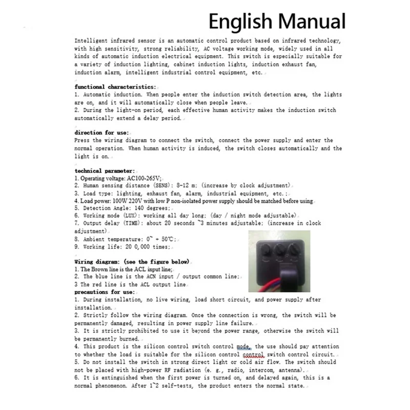 Top Deals Infrared Body Sensor Switch Intelligent Delay Adjustable Induction Control Module Home Indoor Sensor