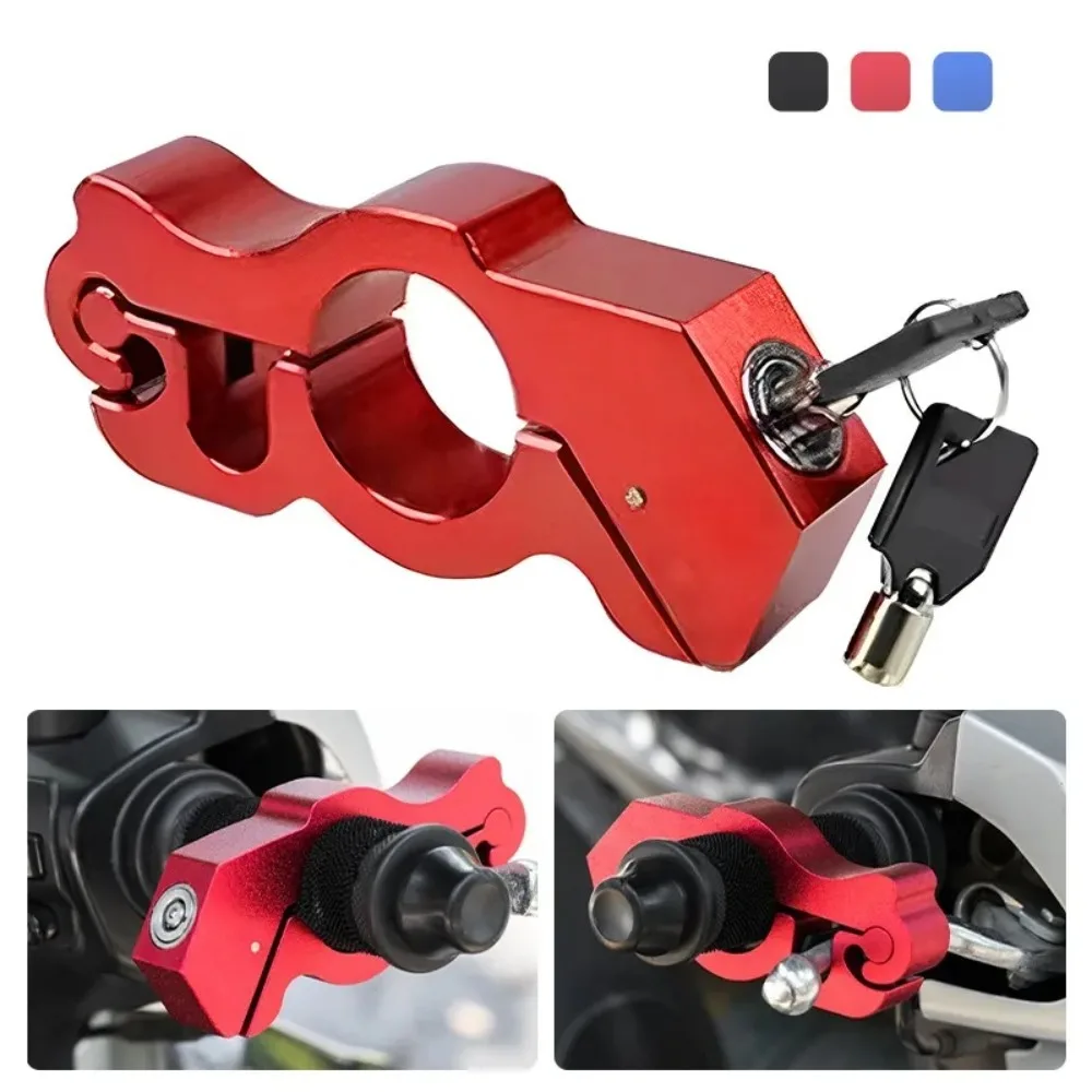 

Motorcycle Modified Handlebar Lock Helmet Anti-theft Lock Electric Vehicle Dirt Bikes Aluminum Alloy Handlebar Fixed Horn Lock