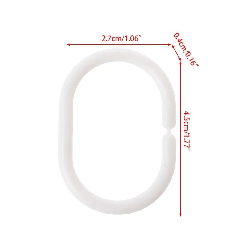 12pcs Shower Curtain Hook Hanger Plastic Rings Bath Drape Loop Clasp Accessories high quality，Portable Curtain Rings Hook Acces