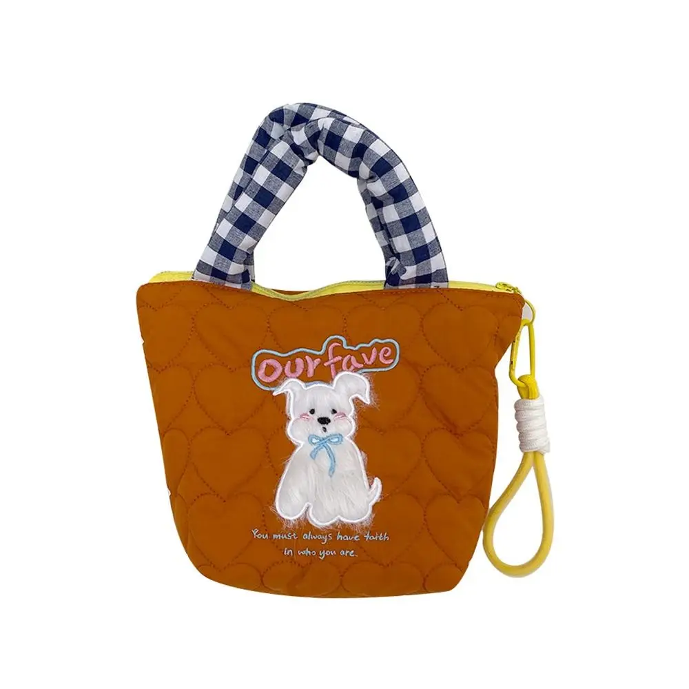 Portable Korean Style Cloud Bubble Handbag Zipper Casual Puppy Dog Cloud Bag Tote Bags Puffy Quilted Clutch Bag Lady