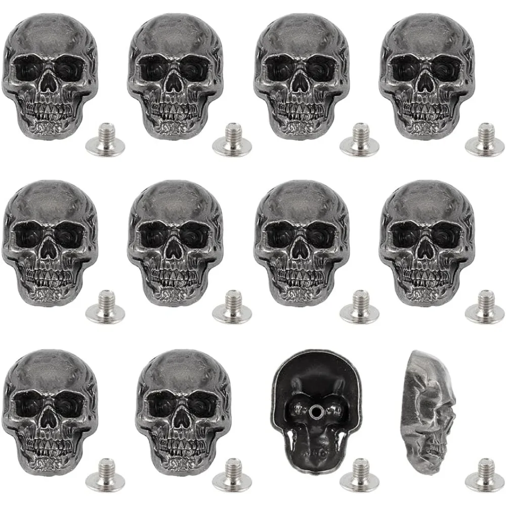 

12Pcs Skull Stud DIY Rivet Conchos Leather Decorative Buckle Screw Back Buckle DIY Rivet Conchos for DIY Craft