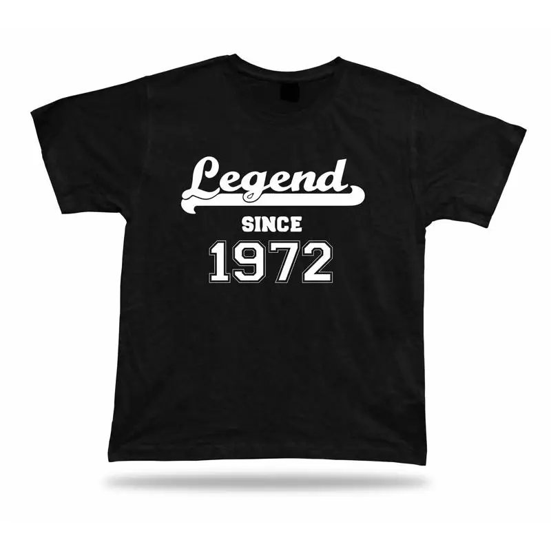 

Футболка с принтом Legend since 1972, идея подарка на день рождения, унисекс