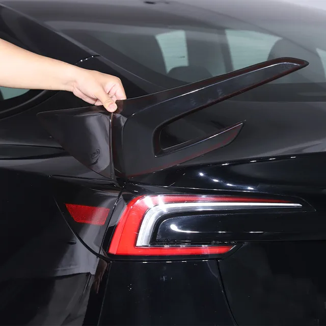 Dla Tesla Model 3 2023 2024 ABS Czarna osłona tylnego światła samochodowego Światło hamowania Szeroki wskaźnik Pokrywa ochronna Akcesoria dekoracyjne