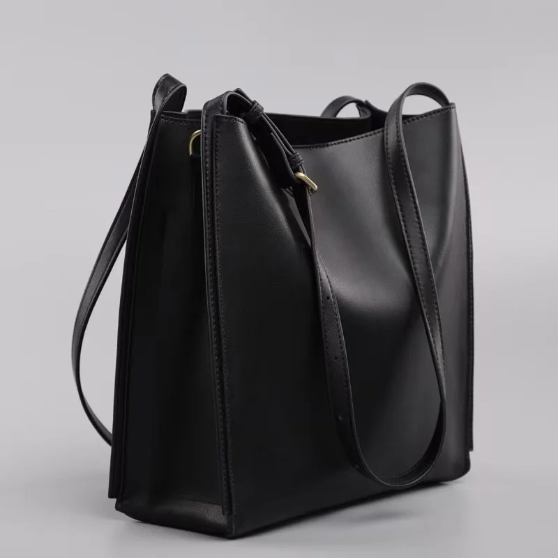 

casual tote handbag women luxury fashion bag Large-capacity commuting bag cowhide genuine leather big office shopping slant bag