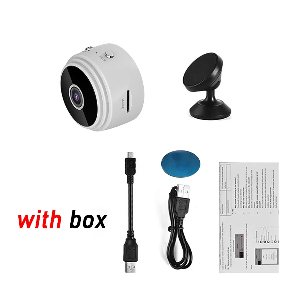 1080P Wireless Indoor Camera Multifunctional Outdoor Wifi Monitor Cam Night Vision 360 Degree Bracket for Offices Stores Garages