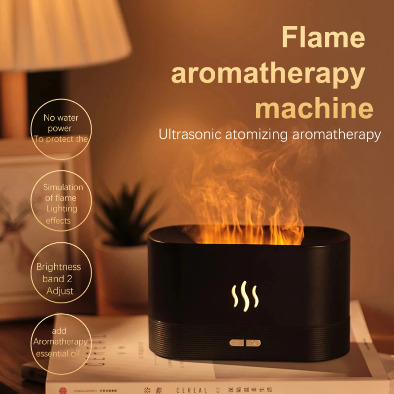 Experience ultimate relaxation with this sleek and stylish USB powered simulation flame LED night light and 180ML water tank hum