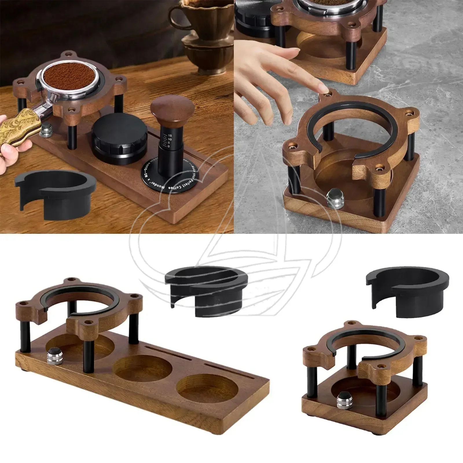 Wooden Espresso Tamper Storage Rack Fit 51/53/58mm Countertop Holder For Home Coffee Shop Use