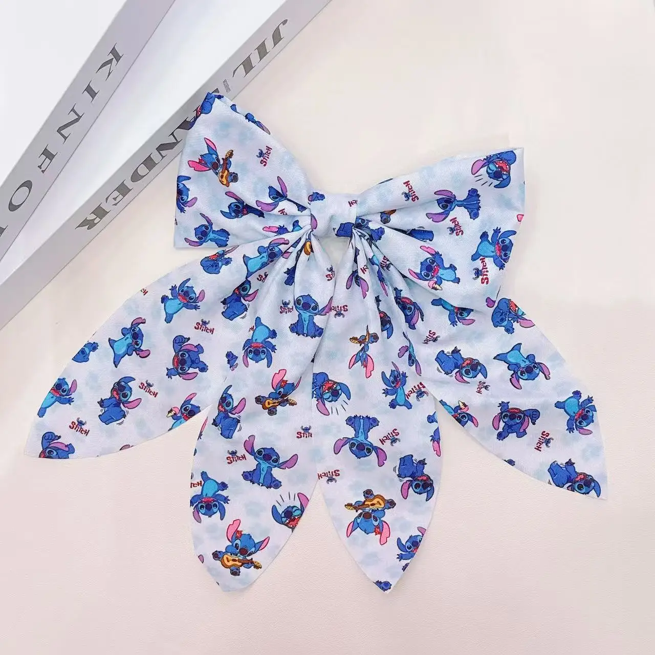 Disney beliebte Cartoon Kinder Schleife Haarspange Mädchen Hinterkopf Haarschmuck blauer Stoff Kopfschmuck Entenschnabel Clip