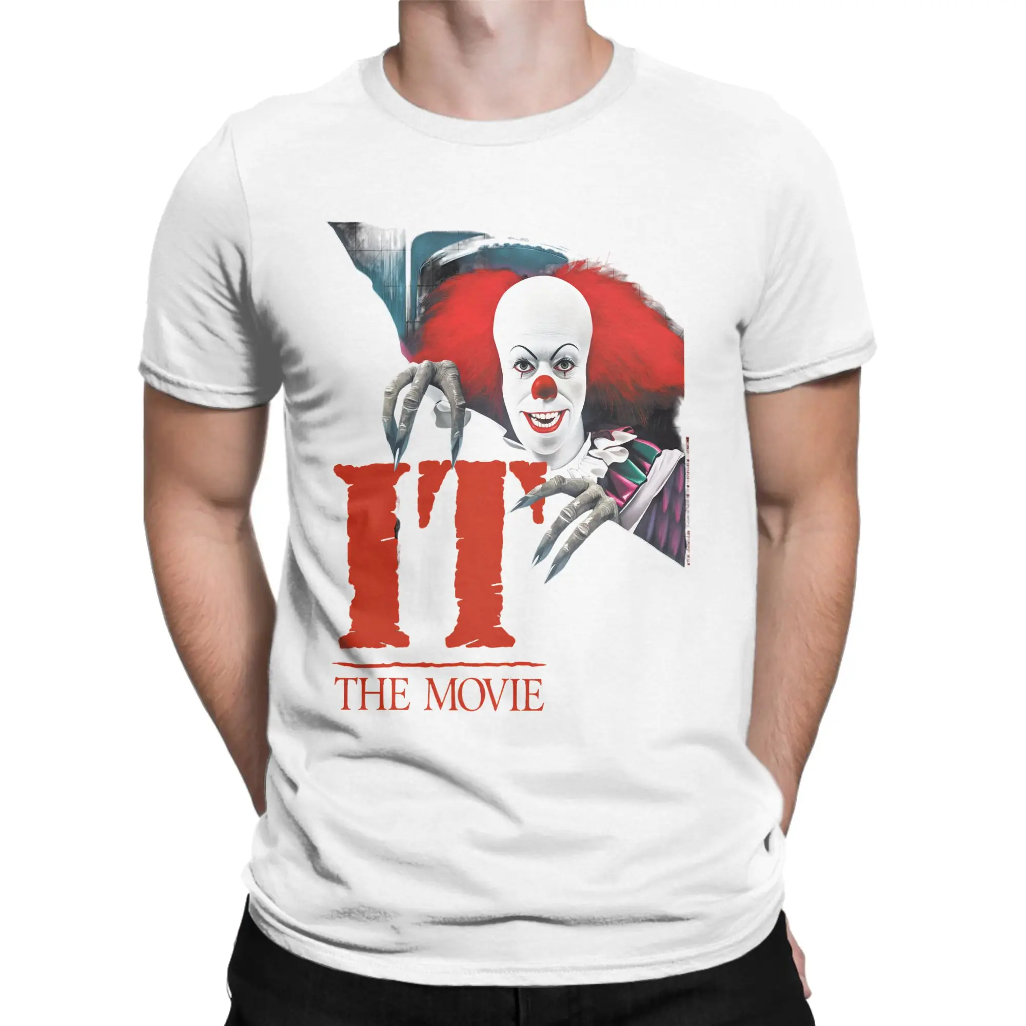 Men T-Shirt It Pennywise Movie Funny Pure Cotton Tees Short Sleeve  T Shirt O Neck Tops Plus Size