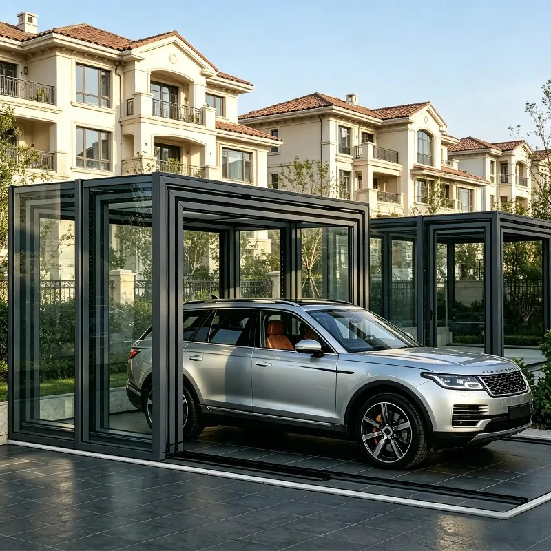 Customized New Arrival Movable Foldable Electric Retractable Carports Sun Room Glass House Smart Automatic Garages