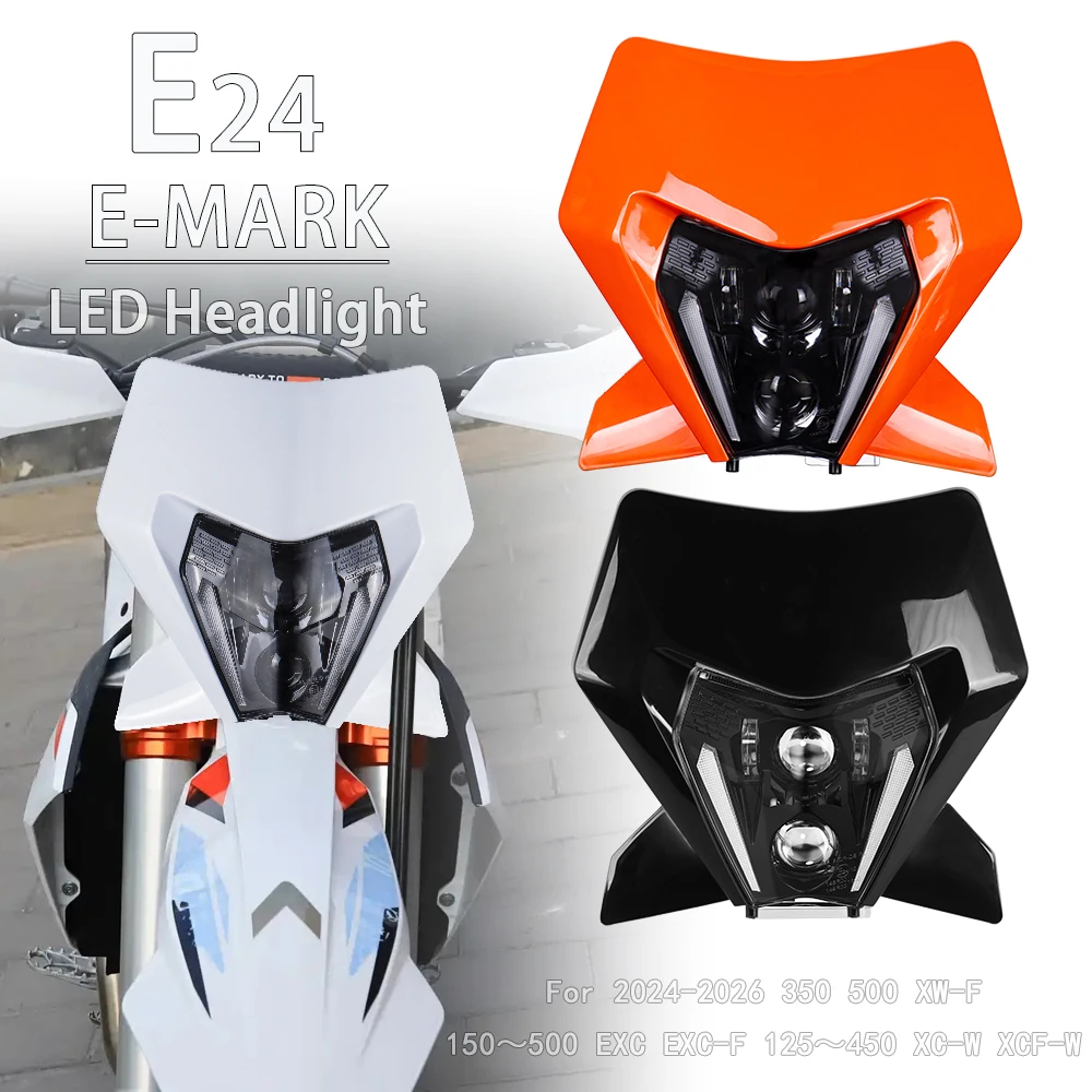

LED Headlight Mask Fairing For KTM 2024-2026 EXC EXC-F 150 200 250 300 350 400 450 500 125 XC-W XCF-W XW-F Motorcycle Headlamp