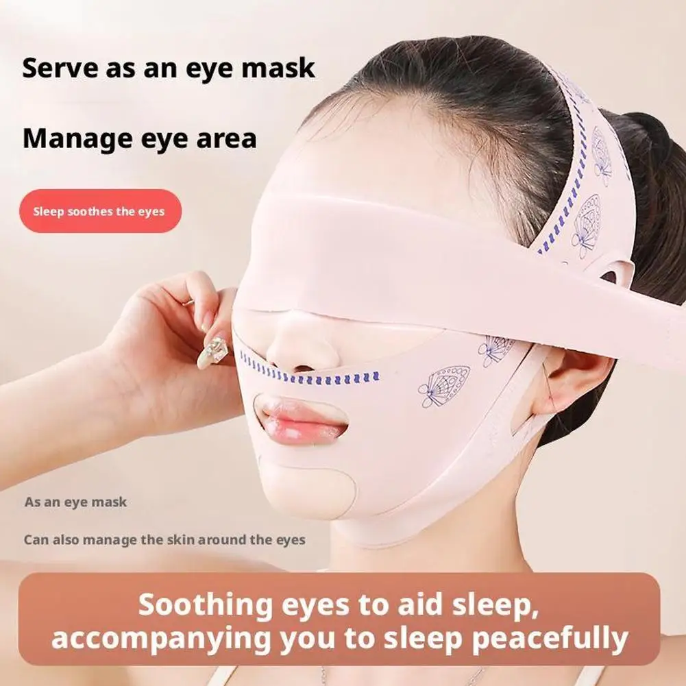 Vライン整形フェイスバンド、女性用リフトアップチークバンド、通気性のある睡眠用フェイスシェイパー、二重あご引き締めスリムストラップ