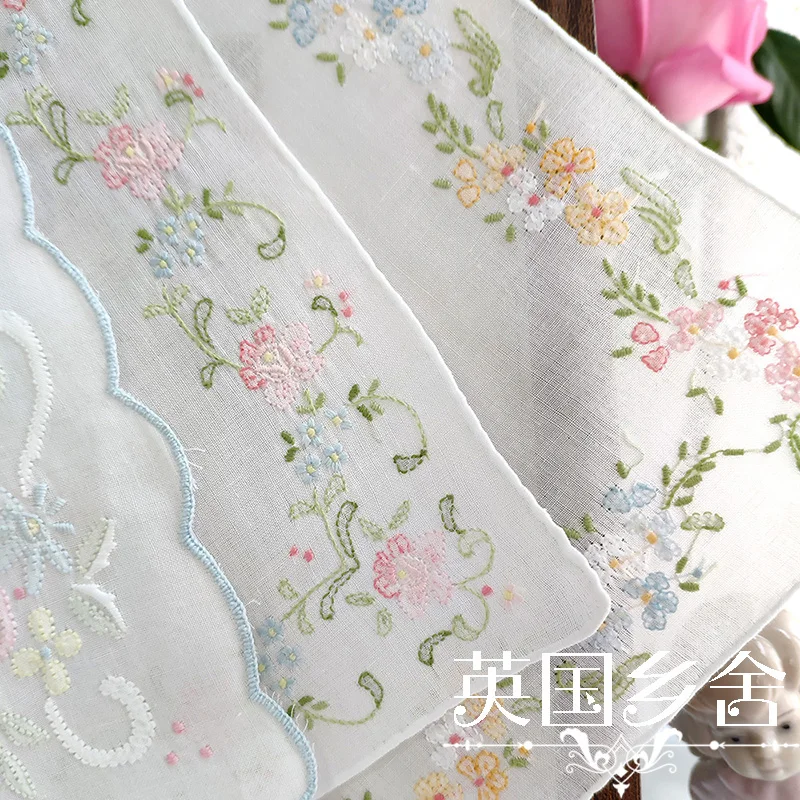 手刺繍コットンチュールウェディングナプキンギフトハンカチ