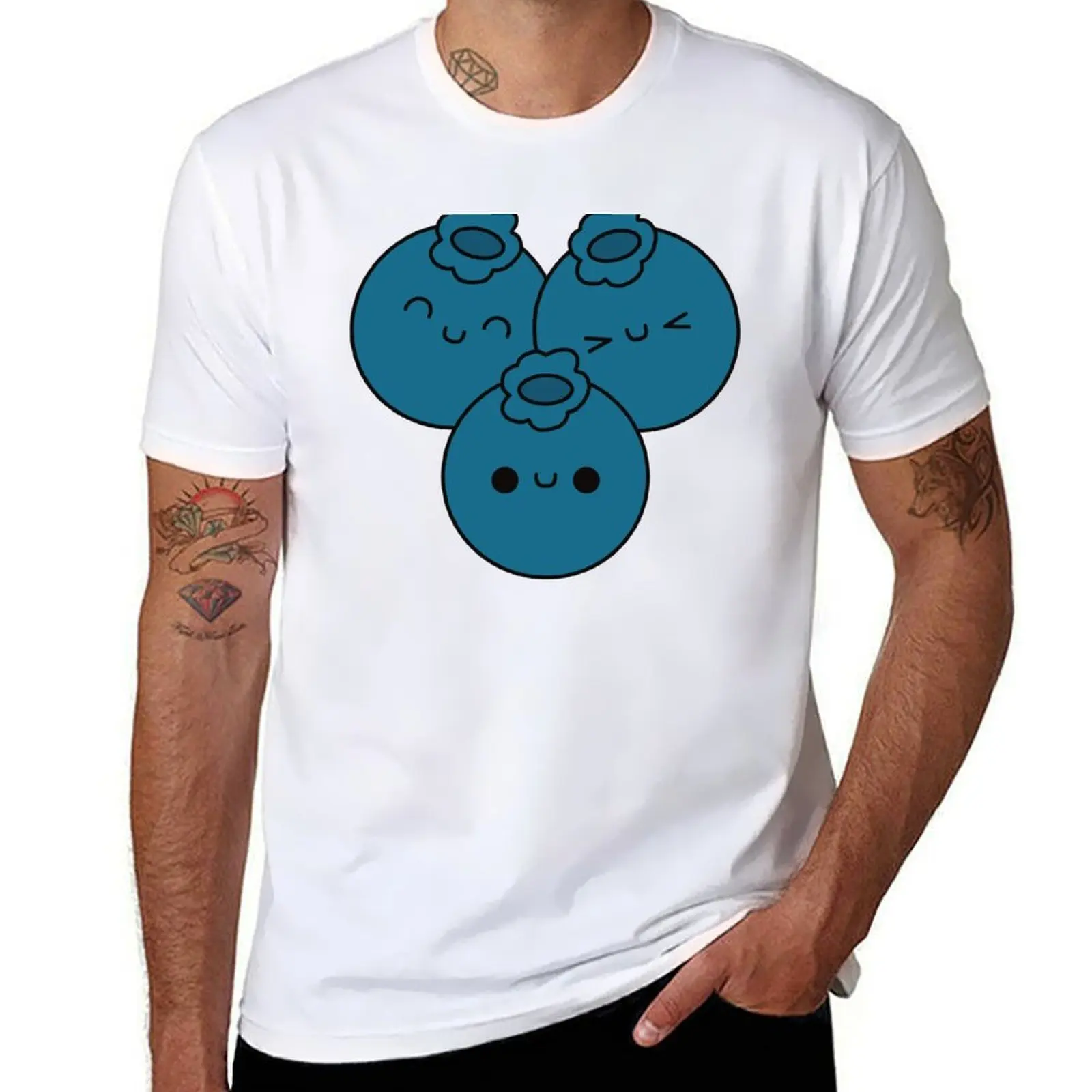 

Cute Blueberries - Kawaii Blueberries T-Shirt t shirts for man pack cotton man t shirt graphic T-Shirt