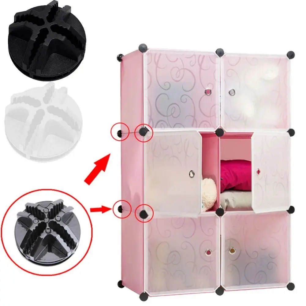 8Pcs Fasteners Accessories Wire Cube Connectors Storage Shelving Modular Organizer Cabinet Closet Clasp Cage Buckles DIY Plastic