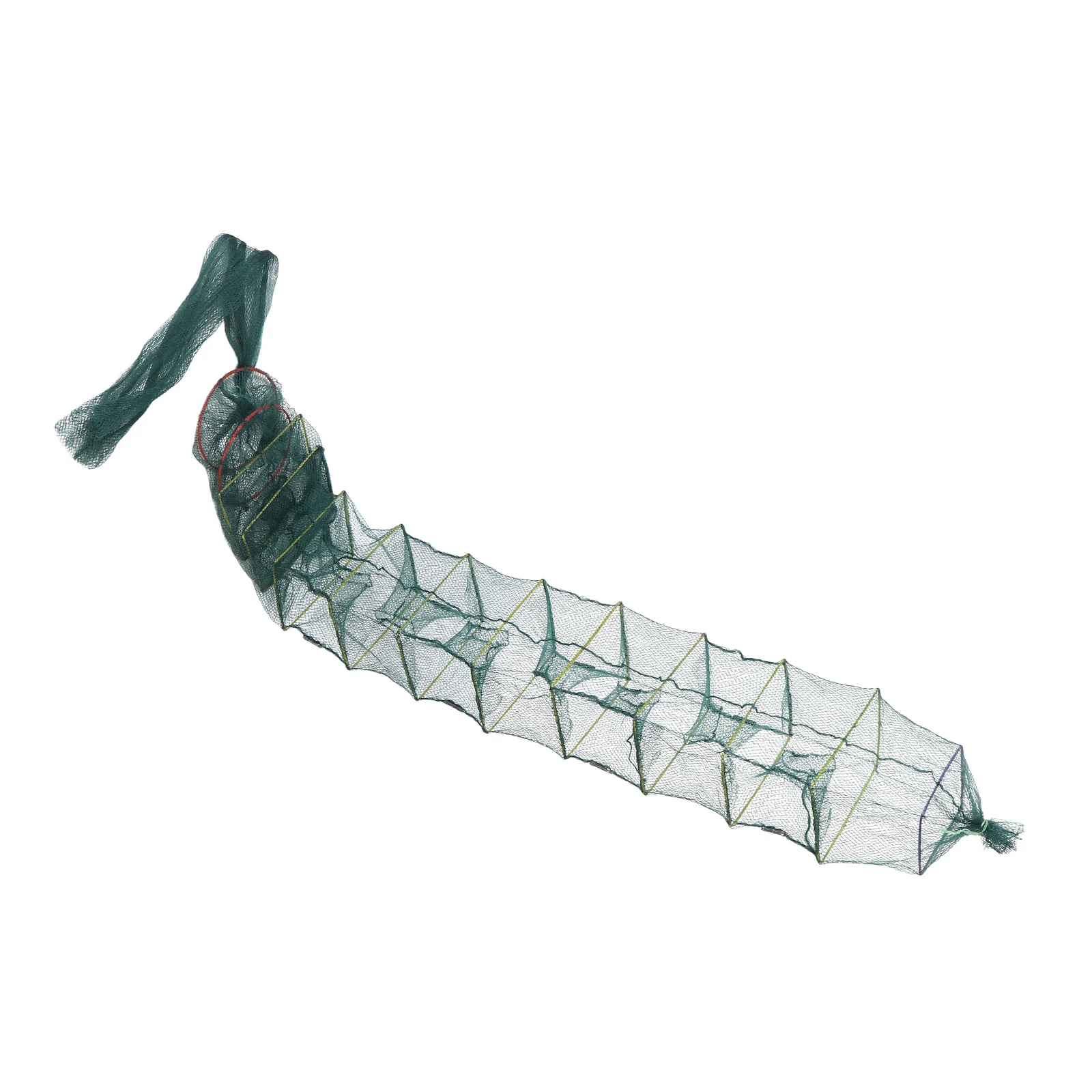 

Foldable Crawfish Cage Nylon Fishing Cage Basket 2.6m 13 Sections 8 Holes Portable Multi Layer Fishing Net Collapsible Fish Trap