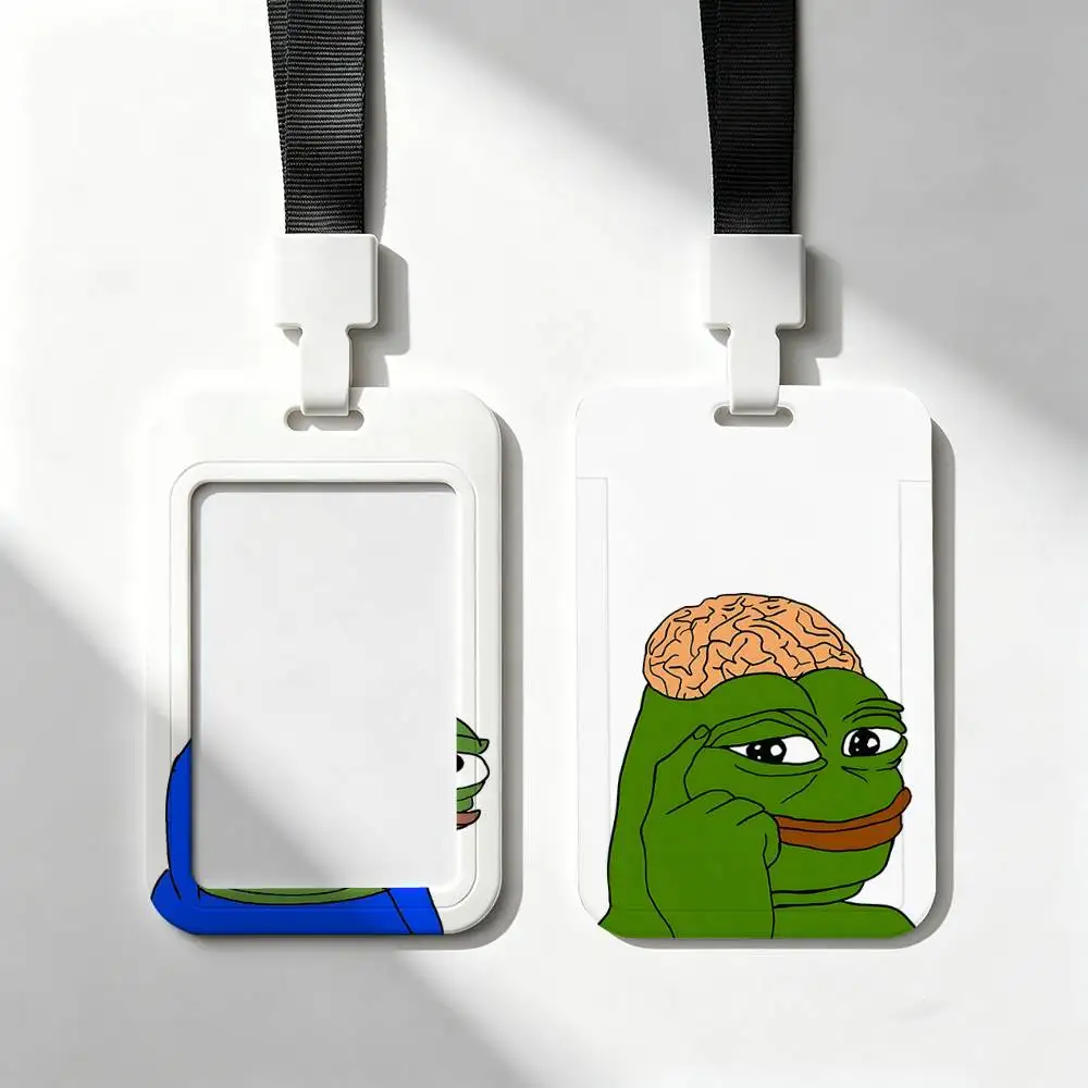 

Funny Sad Frog Card Holder Neck Strap Pendant Door Badge Holder Lanyards Keychain Work Credential Case Gift
