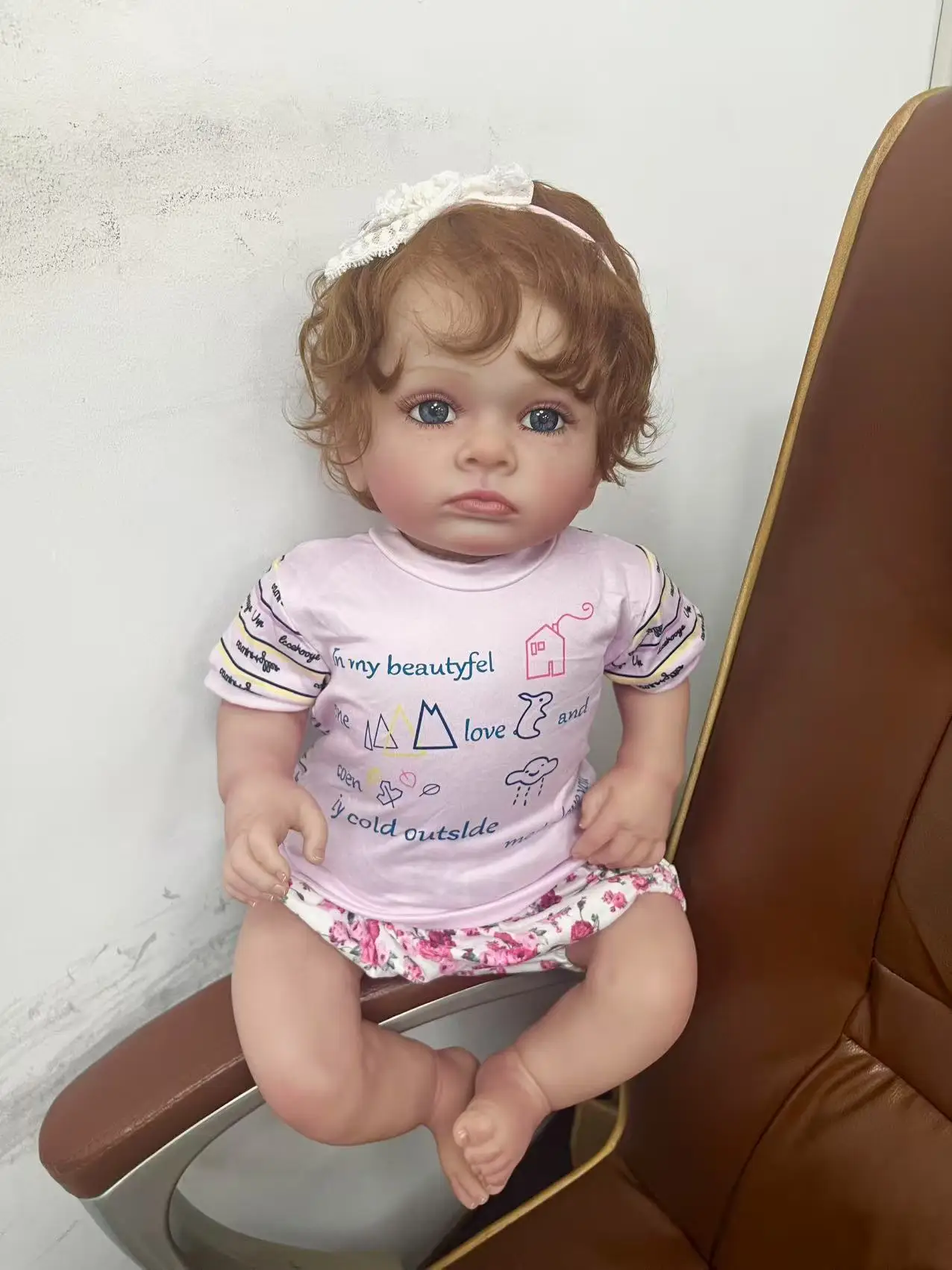 24inch Reborn Toddler Baby Doll Tutti Freckled Skin Very Detailed 3D Skin with Visible Veins Real Looking Baby Dolls Girls Toy
