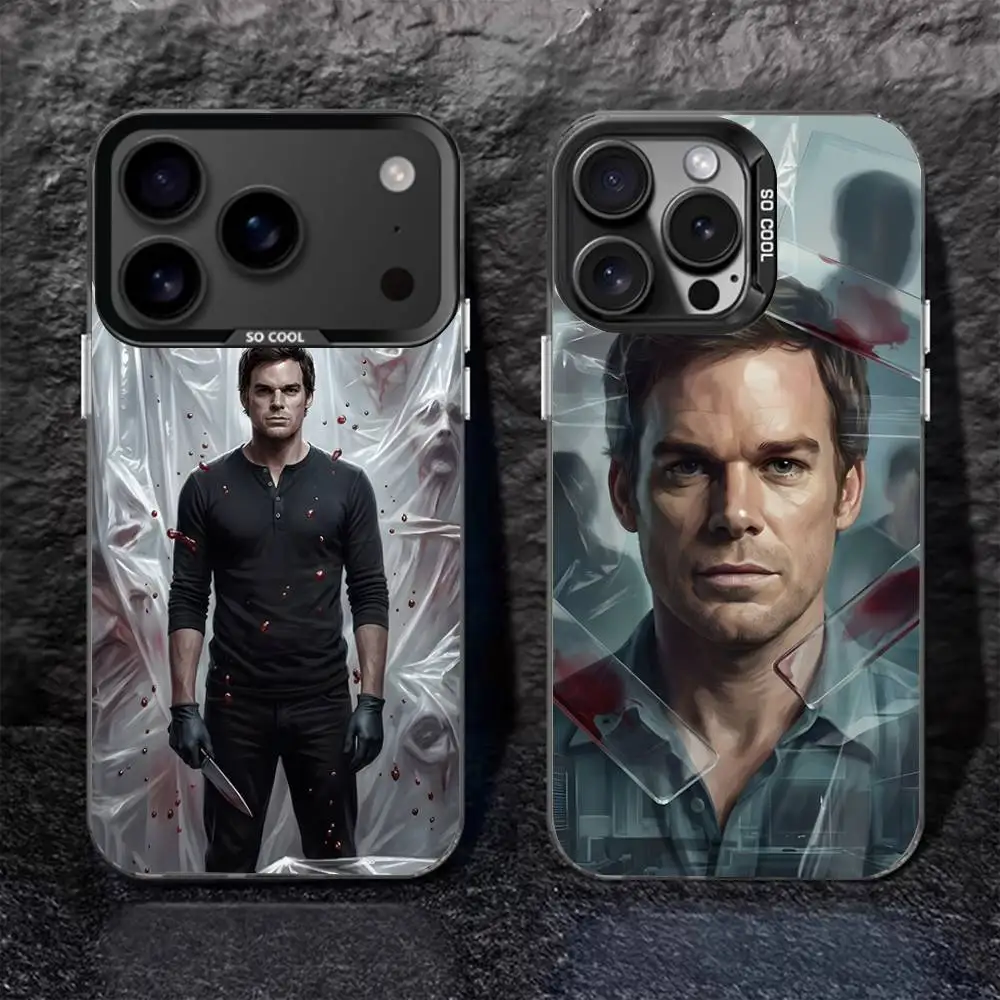 

D-Dexter Morgan For iPhone 17,16,15,14,13,12,11,Pro,MAX,Plus Black Shockproof Candy Matte Cover