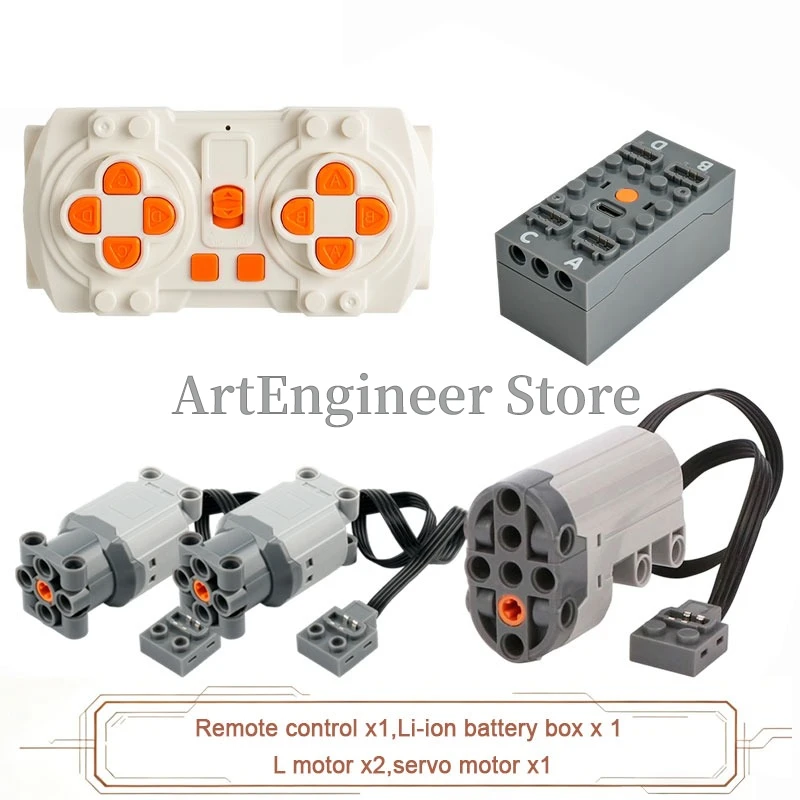 Verbessertes M/L/XL/Servo-Motor-Power-Functions-Set mit hohem Drehmoment, technische Bausteine, kompatibel mit Spielzeug der großen Marken