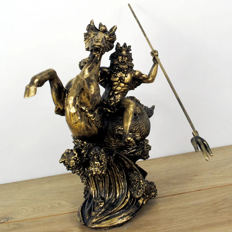 Greek mythology trident Neptune Poseidon statue sculpture European retro ornament ornament handicraft decoration