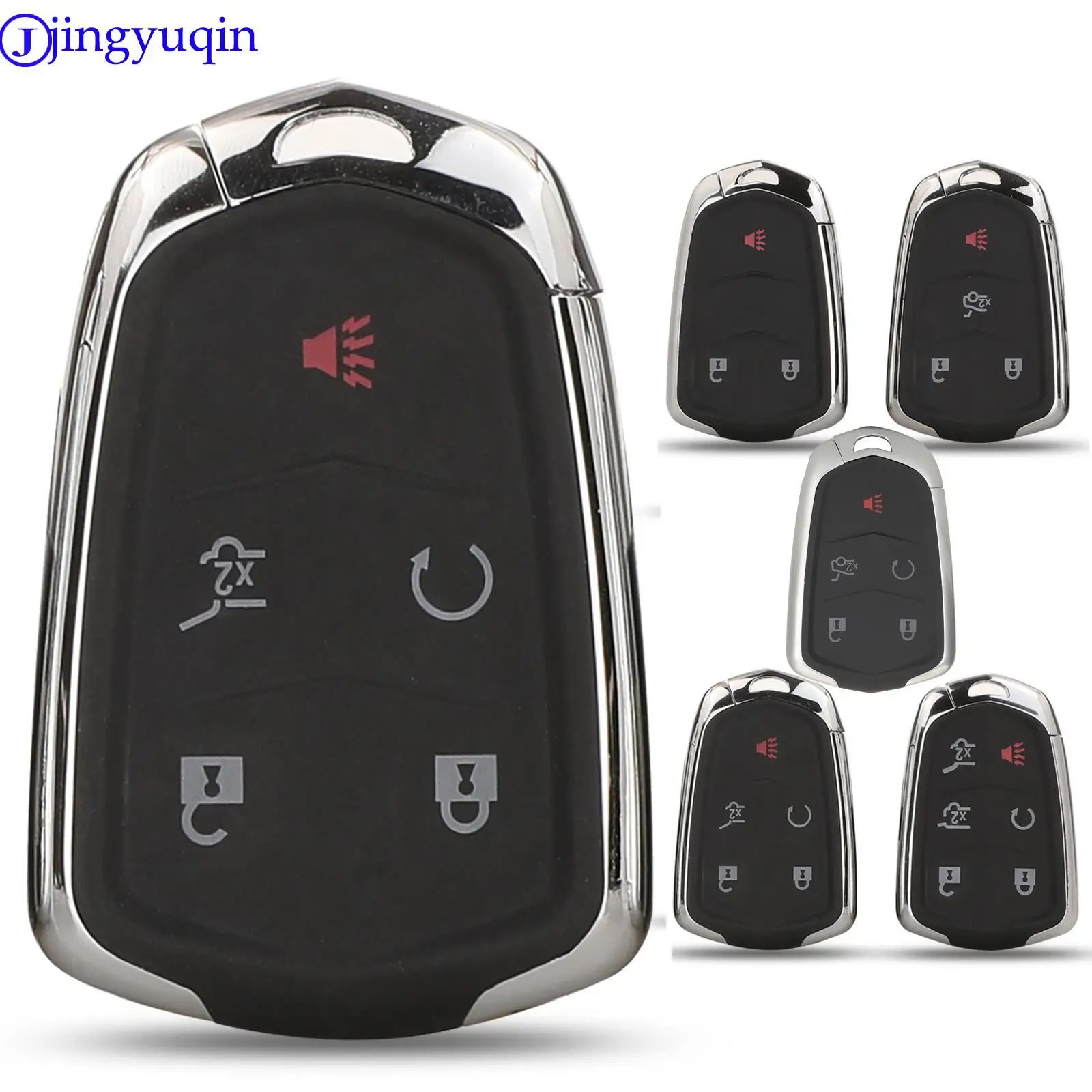 

jingyuqin 10PS Remote Car Key Case Shell 3/4/5/6 Buttons For Cadillac Escalade ESV 2015 2016 2017 2018 2019 Smart Key