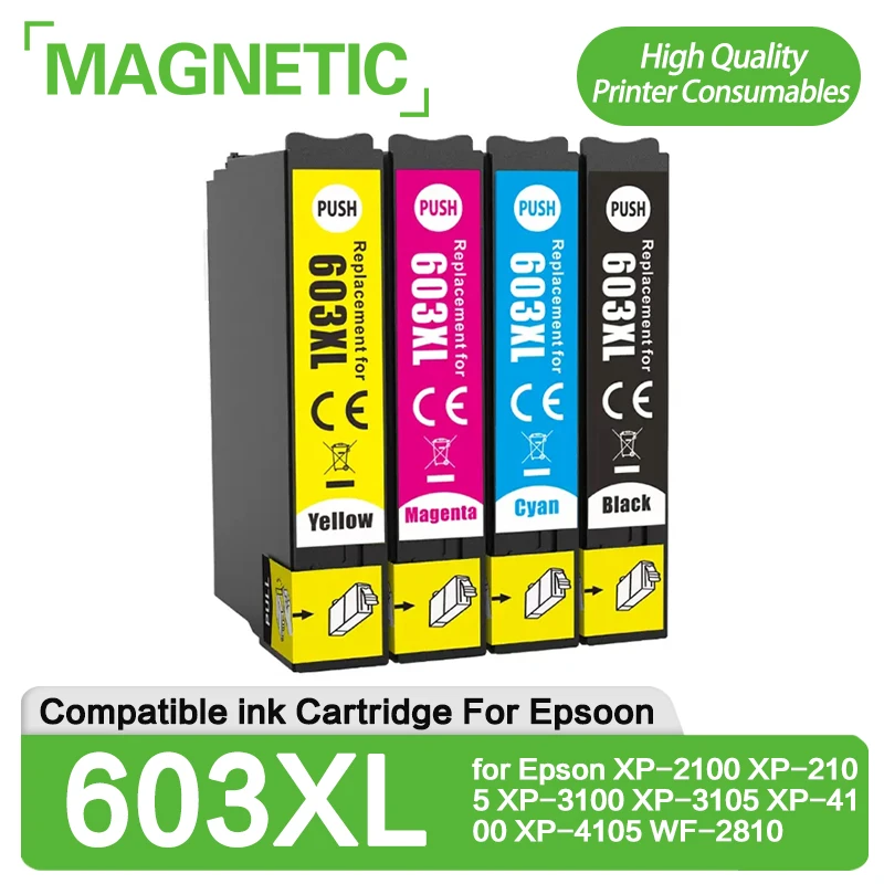 NEW 4Color 603XL T603 Compatible Ink Cartridge 603 XL T603 For Epson XP 2100 2105 3100 3105 4100 4105 2810 2830 Printer