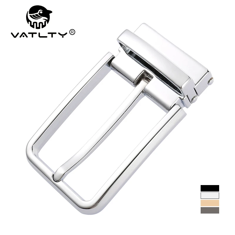 VATLTY-Fivela de cinto de liga de zinco para homens, pino empresarial, prata elegante, presente masculino, novo, 35mm