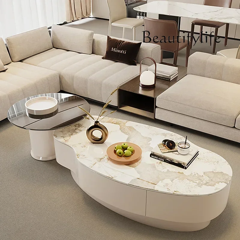 

YY Floor Designer Coffee Table Center Minimalist Floor White Coffee Table Fancy Simple Mesas De Centro Para Sala Home Furniture