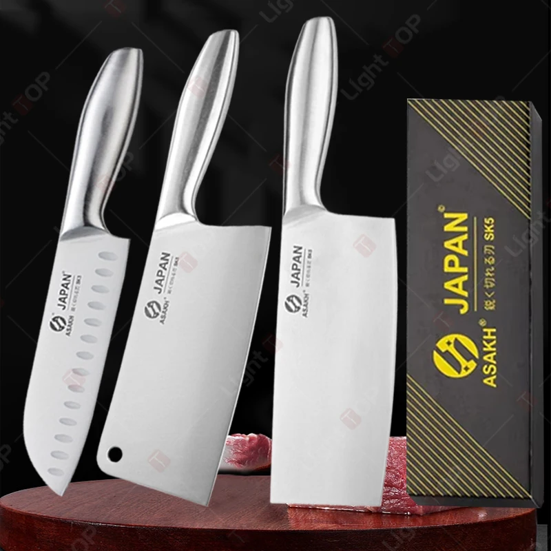 Stainless Steel Kitchen Knives Household Fruit Slicing Professional  Meat Cleaver Boning Knife Hollow Handle Chopping Knife